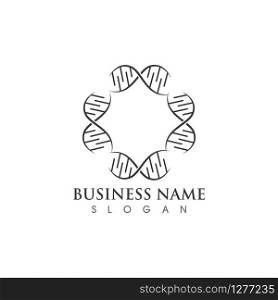 DNA illustration logo vector template