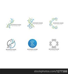 DNA illustration logo vector template