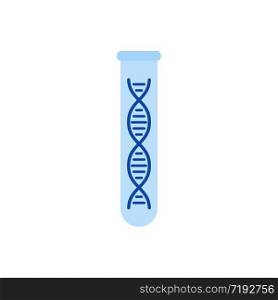 DNA in test tube isolated icon on flat style for medical design. Vector illustration