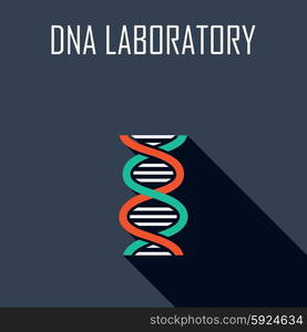 DNA laboratory. Flat icon. Vector illustration