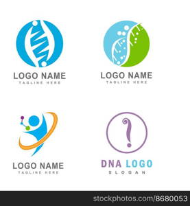 DNA logo illustration vector template