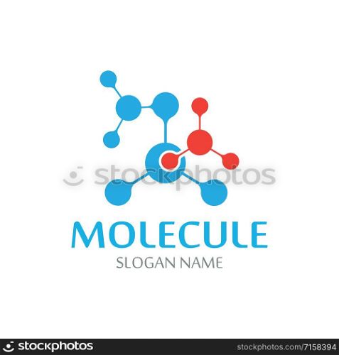 DNA Molecule atom logo abstract technology design vector
