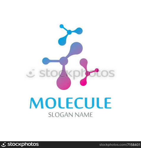 DNA Molecule atom logo abstract technology design vector