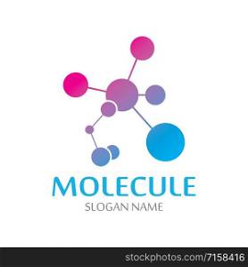 DNA Molecule atom logo abstract technology design vector