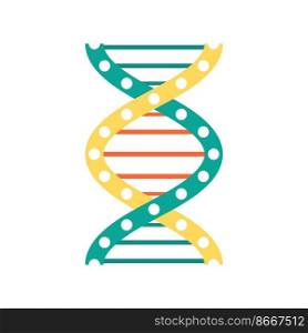 DNA molecule twisted spiral, cartoon helix, genetic code. Vector biotech formula helical structure of chromosome cells. Human genes chain genome. Helix structure, genetic code twisted DNA molecule
