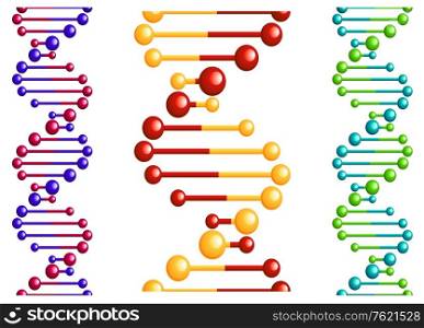 DNA molecule with elements for biology or medicine concept design