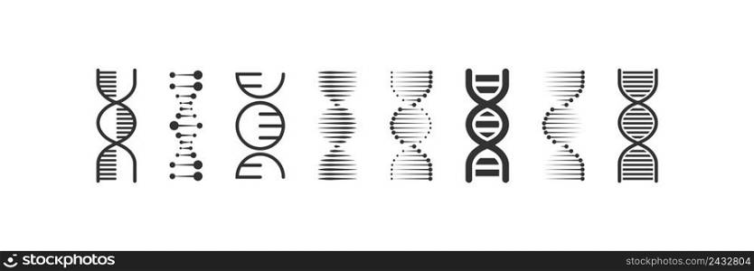 DNA or Chromosome icons set. Gene vector desing.
