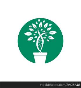DNA plant vector logo design. Organic DNA vector logo design concept. 