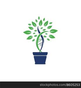 DNA plant vector logo design. Organic DNA vector logo design concept.	