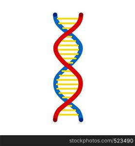 DNA science vector icon medical molecule technology. Chemical element research helix gene experiment cell atom