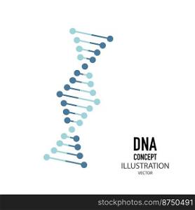 DNA simbol in flat style, on a white background, vector