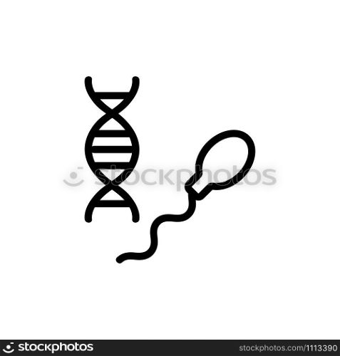 dna sperm icon vector. Thin line sign. Isolated contour symbol illustration. dna sperm icon vector. Isolated contour symbol illustration