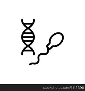 dna sperm icon vector. Thin line sign. Isolated contour symbol illustration. dna sperm icon vector. Isolated contour symbol illustration