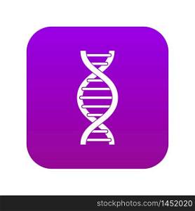 DNA spiral icon digital purple for any design isolated on white vector illustration. DNA spiral icon digital purple