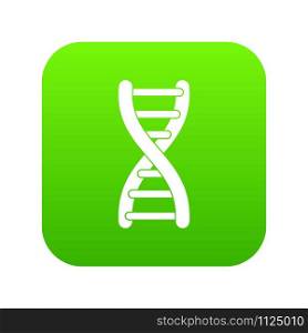 DNA strand icon digital green for any design isolated on white vector illustration. DNA strand icon digital green