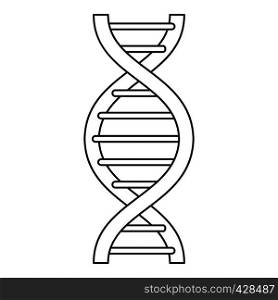DNA strand icon. Outline illustration of DNA strand vector icon for web. DNA strand icon, outline style