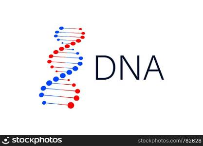 DNA strand symbol. DNA genetics. Vector stock illustration.