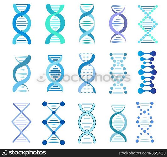 DNA Strands Set, stock vector illustration