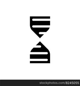 DNA structure black glyph ui icon. Biology course. Genetics exploration. User interface design. Silhouette symbol on white space. Solid pictogram for web, mobile. Isolated vector illustration. DNA structure black glyph ui icon
