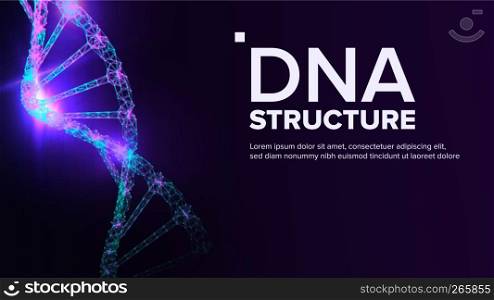 Dna Structure Vector. Biotechnology Concept. Biochemistry Flyer Illustration. Dna Structure Vector. Genetic Molecule. Clone Atom. Mutation Test. Illustration