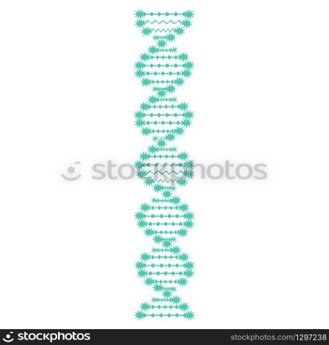 DNA symbol strand Isolated on white background