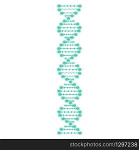 DNA symbol strand Isolated on white background