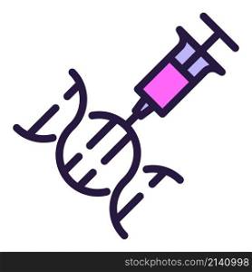 Dna syringe icon outline vector. Genetic lab. Human baby. Dna syringe icon outline vector. Genetic lab