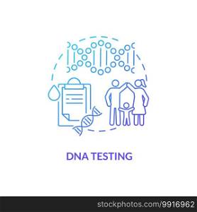 DNA testing concept icon. Top testing category idea thin line illustration. Uncovering potentially dangerous genetic mutations. Genetic material. Vector isolated outline RGB color drawing. DNA testing concept icon