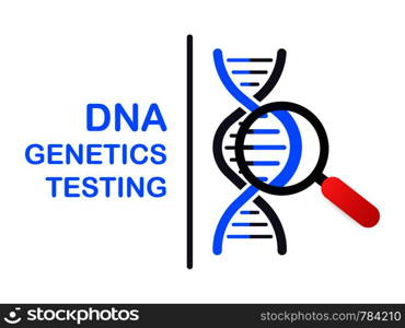 DNA testing, genetic diagnosis concept. Genetic engineering concept. Can use for web banner. Deoxyribonucleic acid. Vector stock illustration.