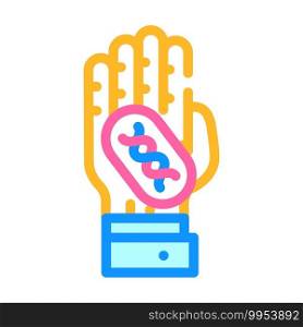 dna vaccine on hand color icon vector. dna vaccine on hand sign. isolated symbol illustration. dna vaccine on hand color icon vector illustration