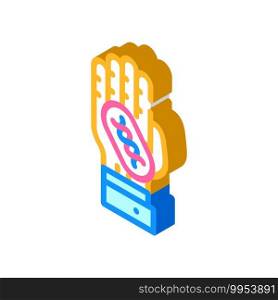 dna vaccine on hand isometric icon vector. dna vaccine on hand sign. isolated symbol illustration. dna vaccine on hand isometric icon vector illustration