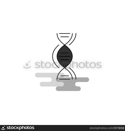 DNA Web Icon. Flat Line Filled Gray Icon Vector