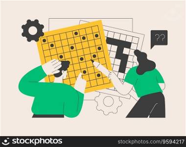 Do a crossword and sudoku abstract concept vector illustration. Stay home games and puzzles, keep your brain in shape, self-isolation time spending, quarantine leasure activity abstract metaphor.. Do a crossword and sudoku abstract concept vector illustration.