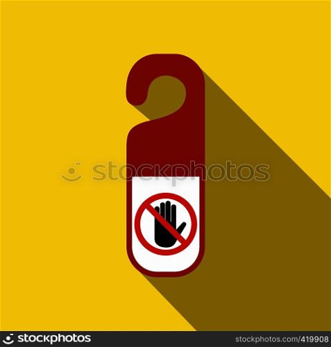 Do not disturb door hangers flat icon on a yellow background. Do not disturb door hangers flat icon