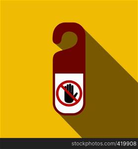 Do not disturb door hangers flat icon on a yellow background. Do not disturb door hangers flat icon