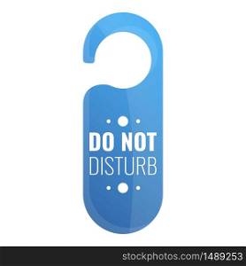 Do not disturb door tag icon. Cartoon of do not disturb door tag vector icon for web design isolated on white background. Do not disturb door tag icon, cartoon style