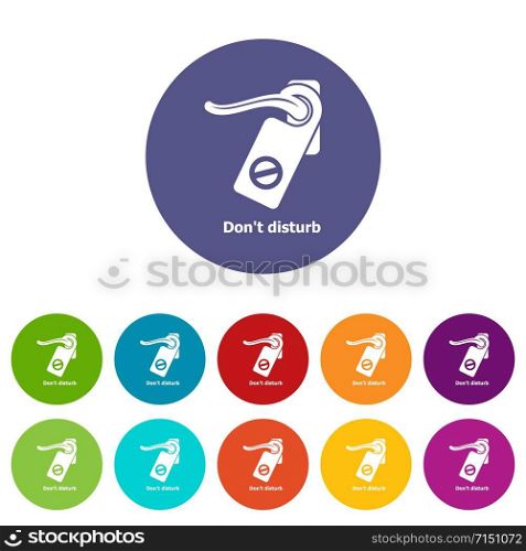 Do not disturb icons color set vector for any web design on white background. Do not disturb icons set vector color