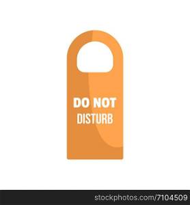 Do not disturb room tag icon. Flat illustration of do not disturb room tag vector icon for web design. Do not disturb room tag icon, flat style