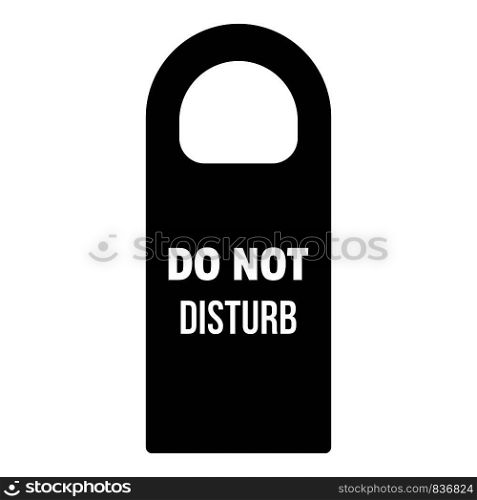 Do not disturb room tag icon. Simple illustration of do not disturb room tag vector icon for web design isolated on white background. Do not disturb room tag icon, simple style