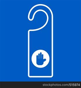 Do not disturb sign icon white isolated on blue background vector illustration. Do not disturb sign icon white