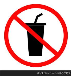 Do not drink icon on white background. flat style. no drinking icon for your web site design, logo, app, UI. prohibition sign for drinking symbol. no drink sign.