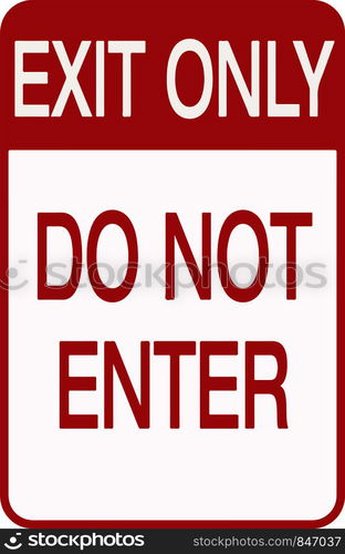 Do Not Enter Exit Only Sign Vector illustration EPS10