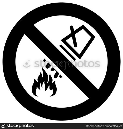 Do Not Extinguish With Water forbidden sign, modern round sticker