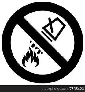 Do Not Extinguish With Water forbidden sign, modern round sticker
