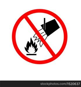 Do Not Extinguish With Water Symbol, Vector Illustration, Isolate White Background Icon. EPS10
