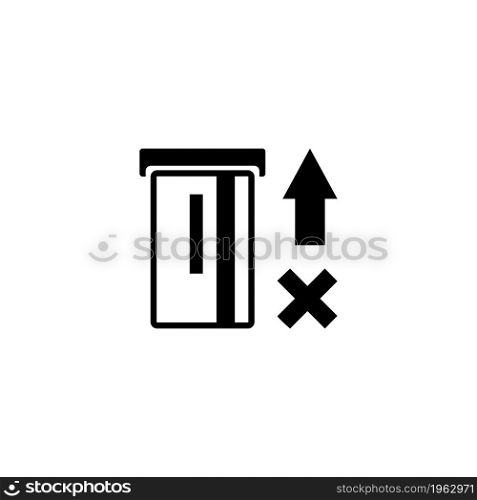 Do not Insert Credit Card. Stop, Prohibition vector icon. Simple flat symbol on white background. Do not insert credit card sign. Red prohibition sign. Stop symbol