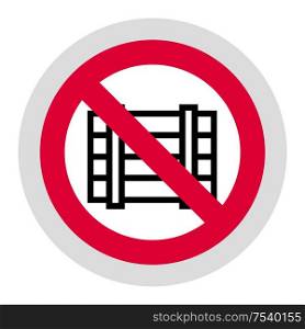 Do not obstruct forbidden sign, modern round sticker. Forbidden sign, modern round sticker