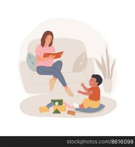 Do not pay attention isolated cartoon vector illustration. Child crying, mother not paying attention, not looking at kid, parents raising children, whims and impulses, parenting vector cartoon.. Do not pay attention isolated cartoon vector illustration.