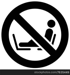 Do not put your feet on the seat forbidden sign, modern round sticker