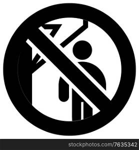 Do not stand near moving arm forbidden sign, modern round sticker
